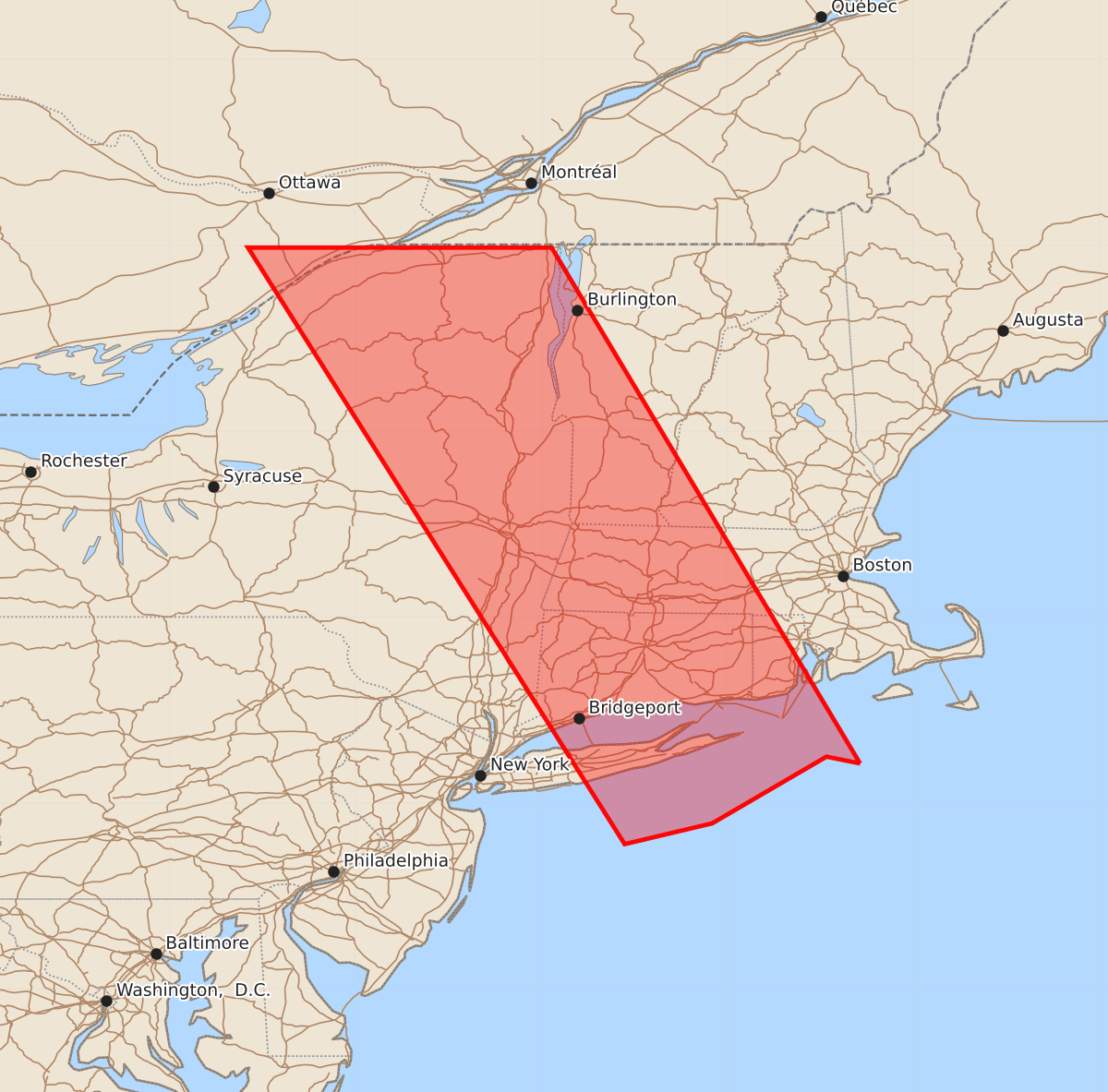 Risk area map for Watch 432 Outline