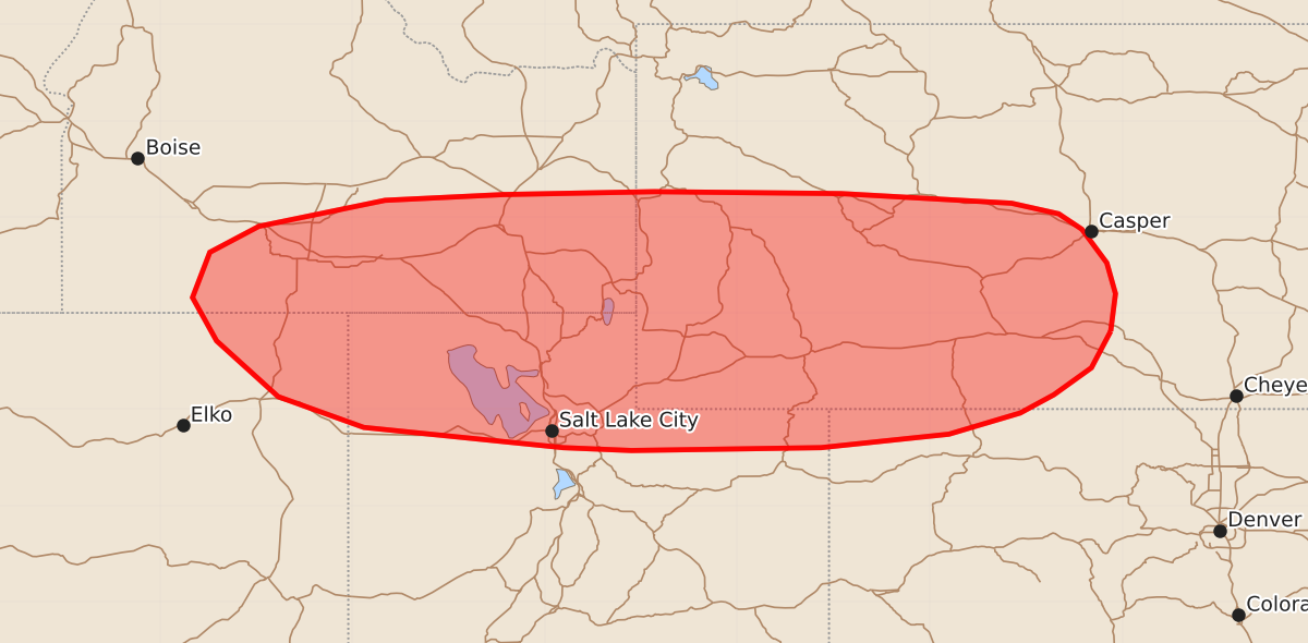 Risk area map for Mesoscale Discussion 1544