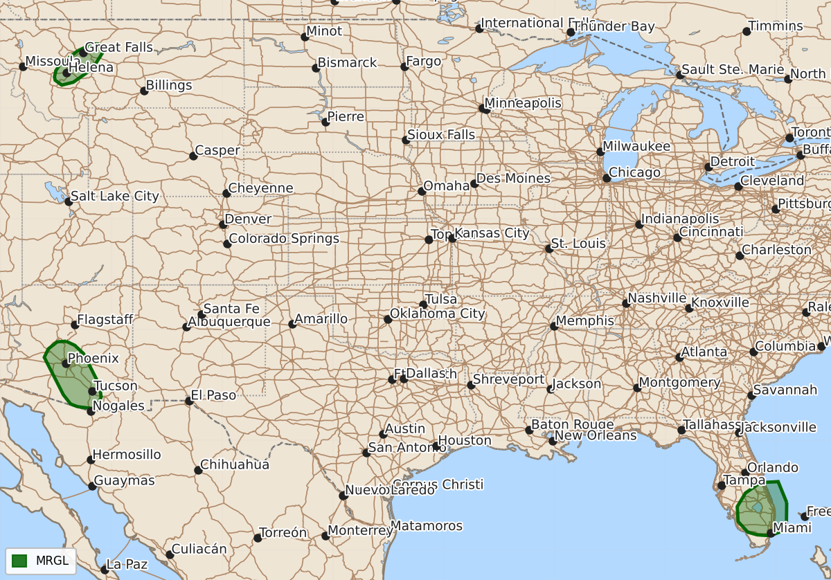 Risk area map for Day 1 Areal Outline
