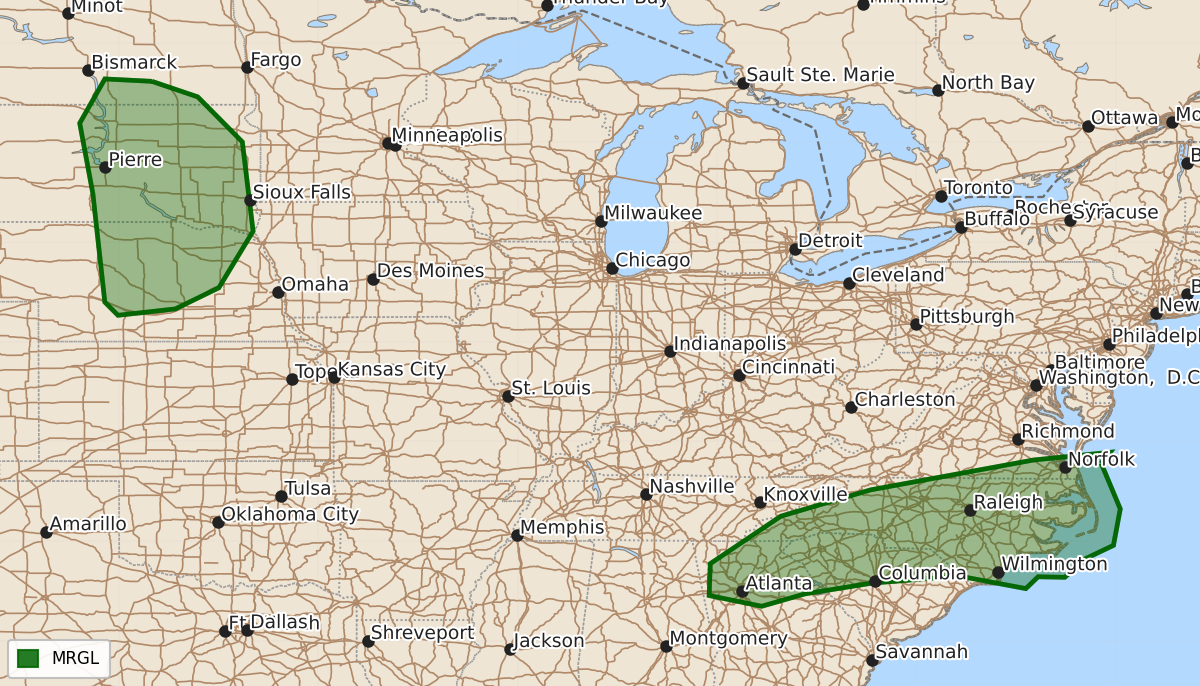 Risk area map for Day 3 Areal Outline