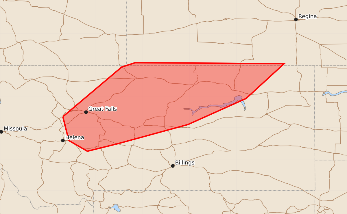 Risk area map for Mesoscale Discussion 1610