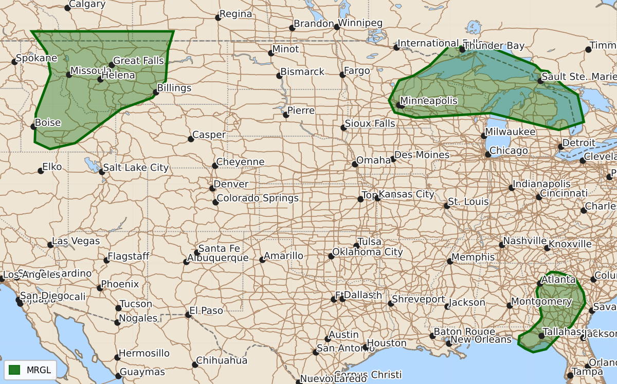 Risk area map for Day 1 Convective Outlook