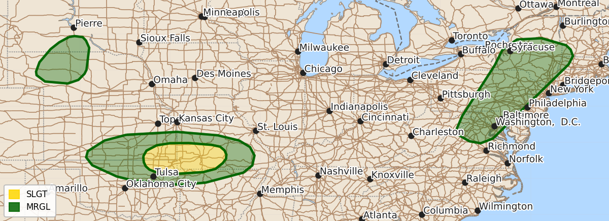 Risk area map for Day 1 Areal Outline