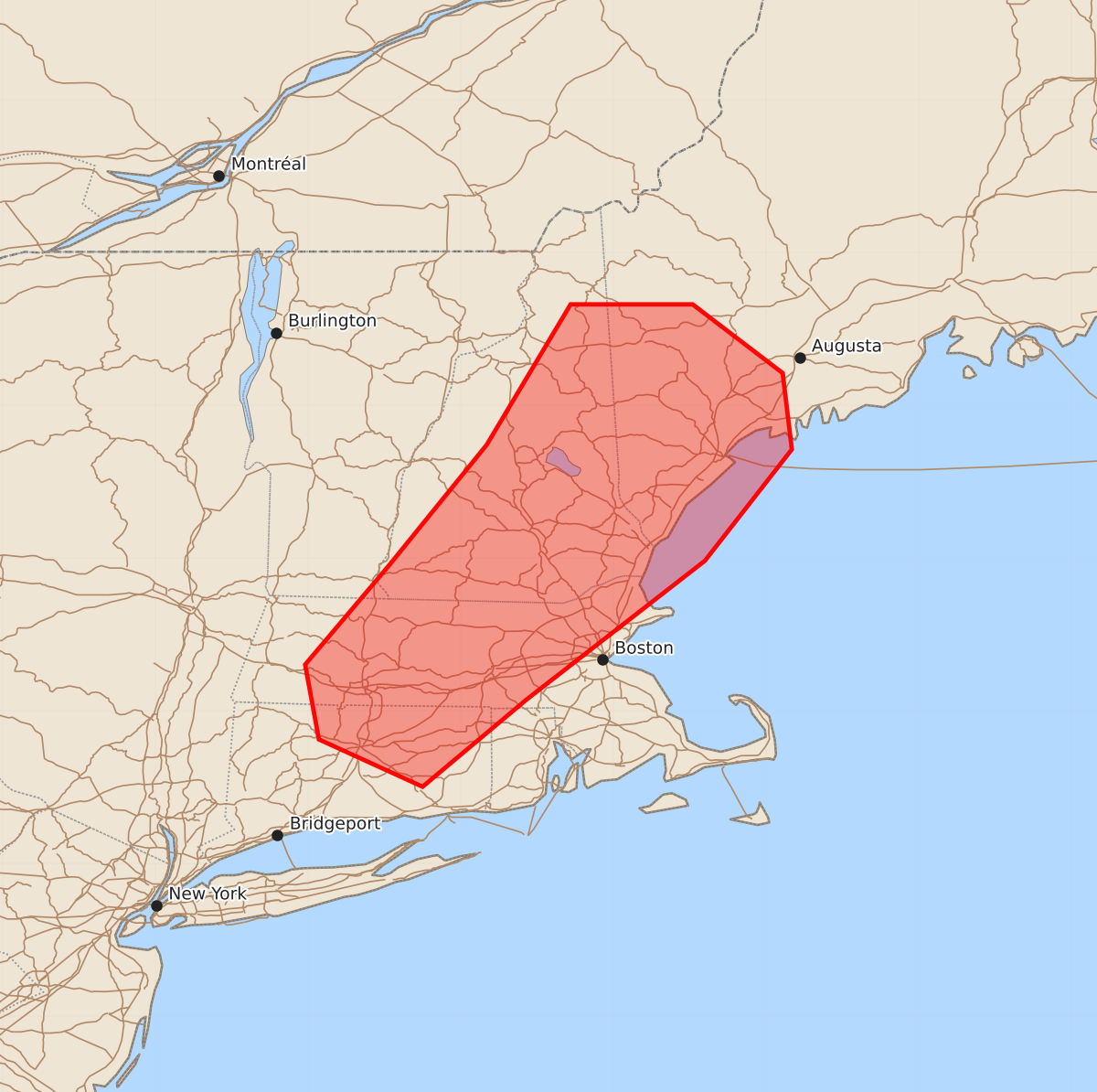 Risk area map for Mesoscale Discussion 1188