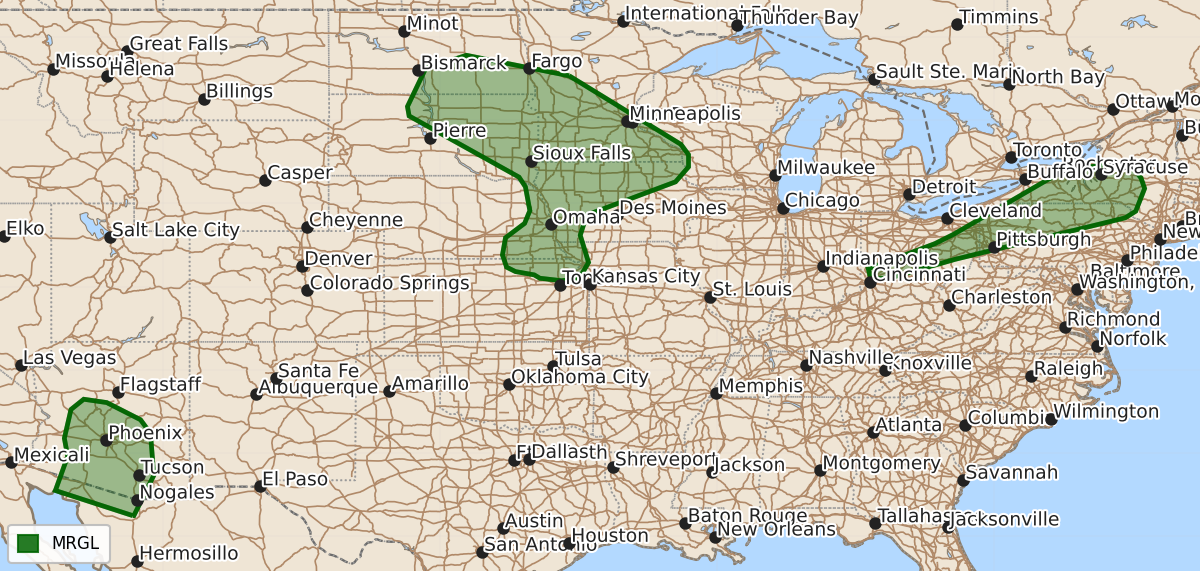 Risk area map for Day 1 Areal Outline