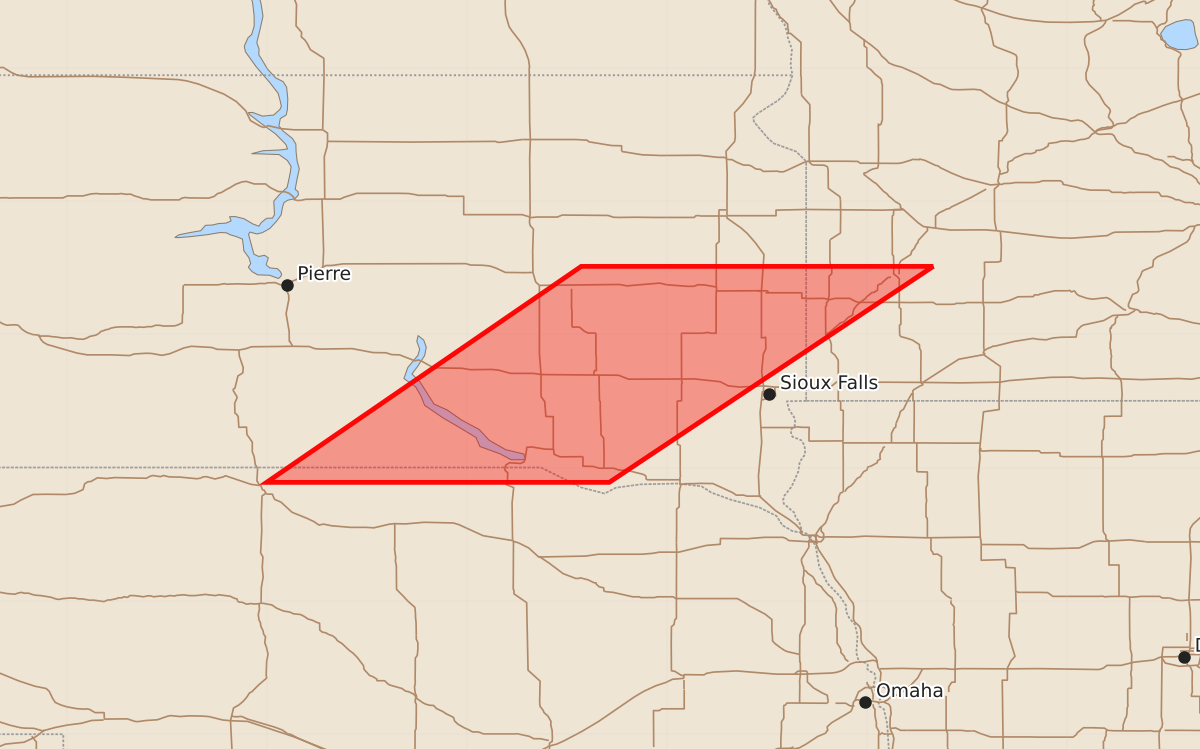 Risk area map for Watch 427 Outline