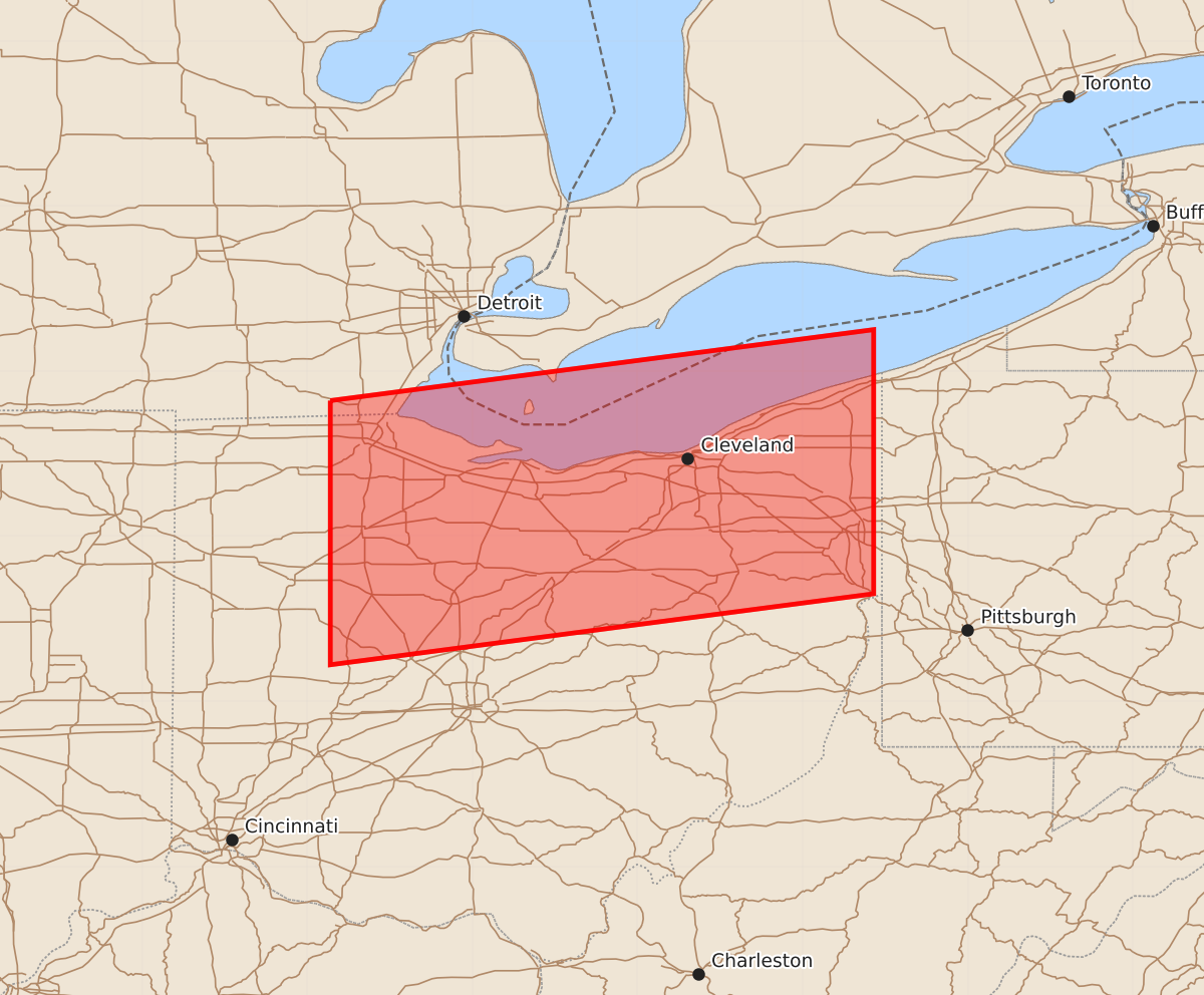 Risk area map for Watch 320 Outline