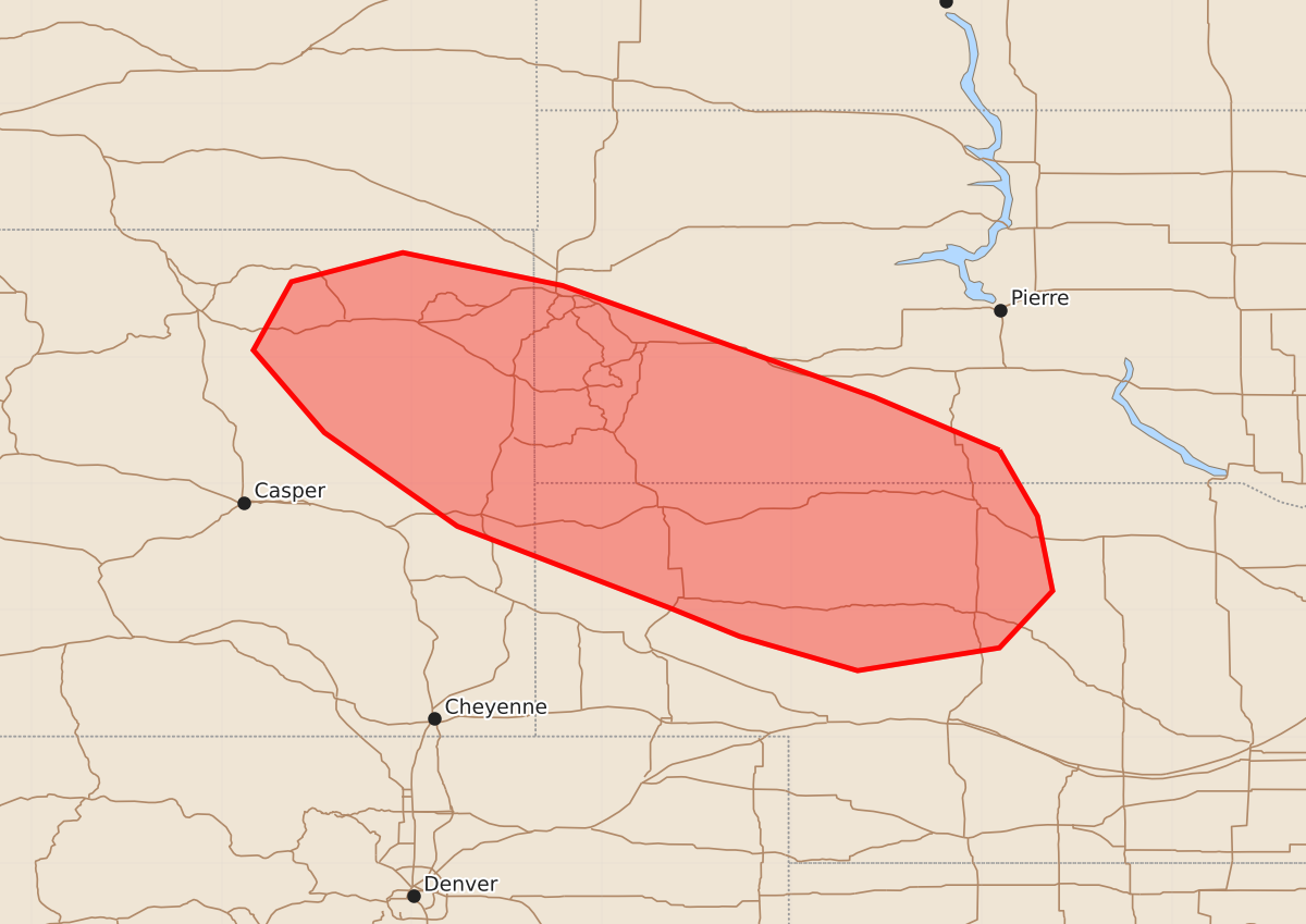 Risk area map for Mesoscale Discussion 1266