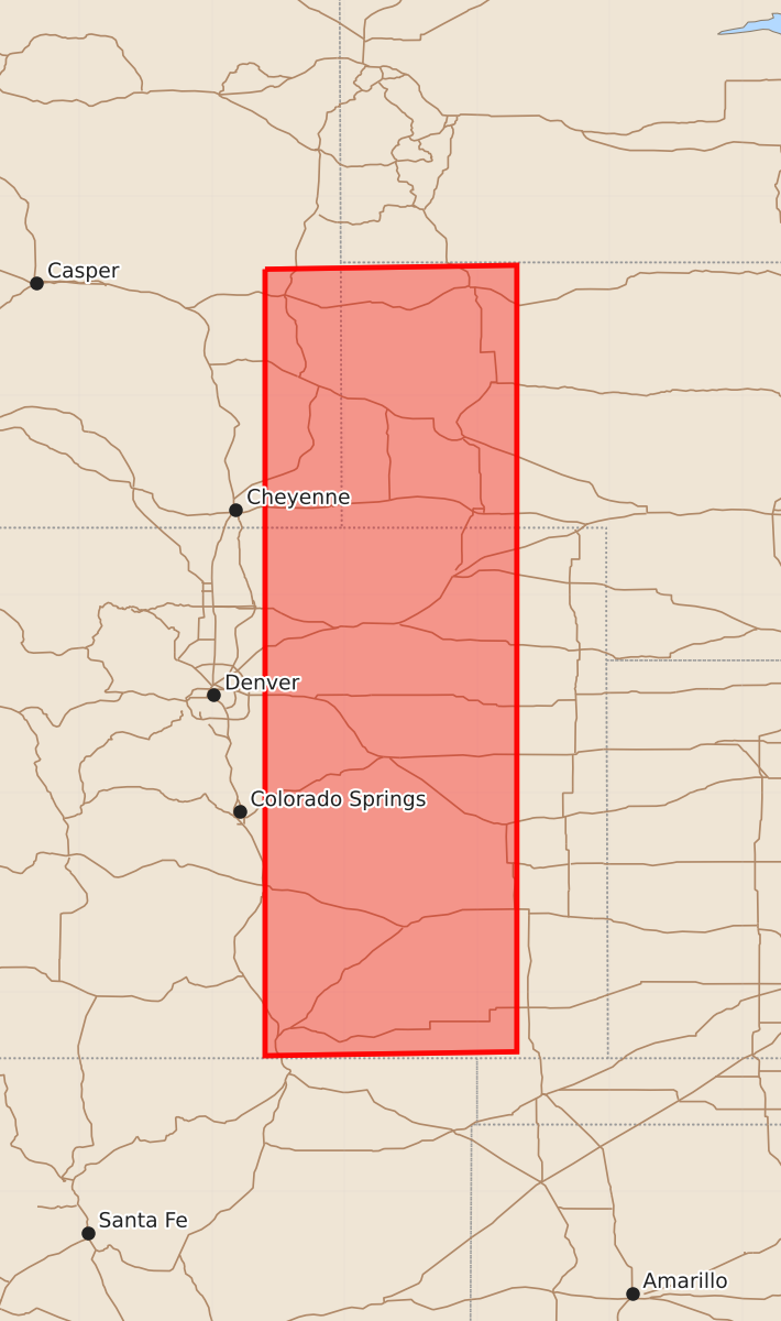 Risk area map for Watch 584 Outline