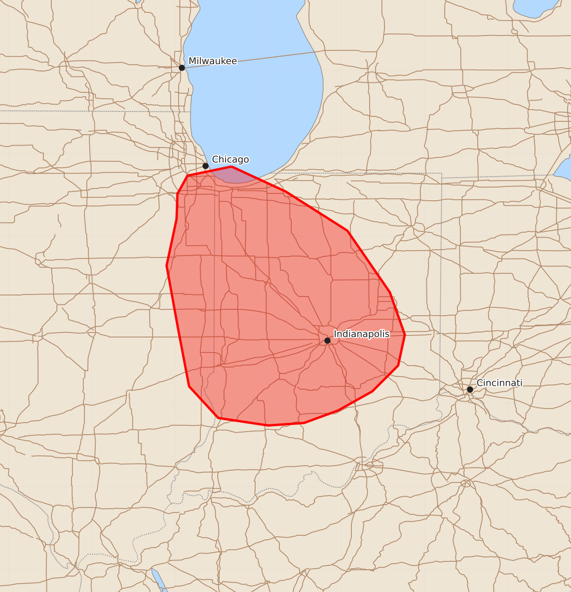 Risk area map for Mesoscale Discussion 1764