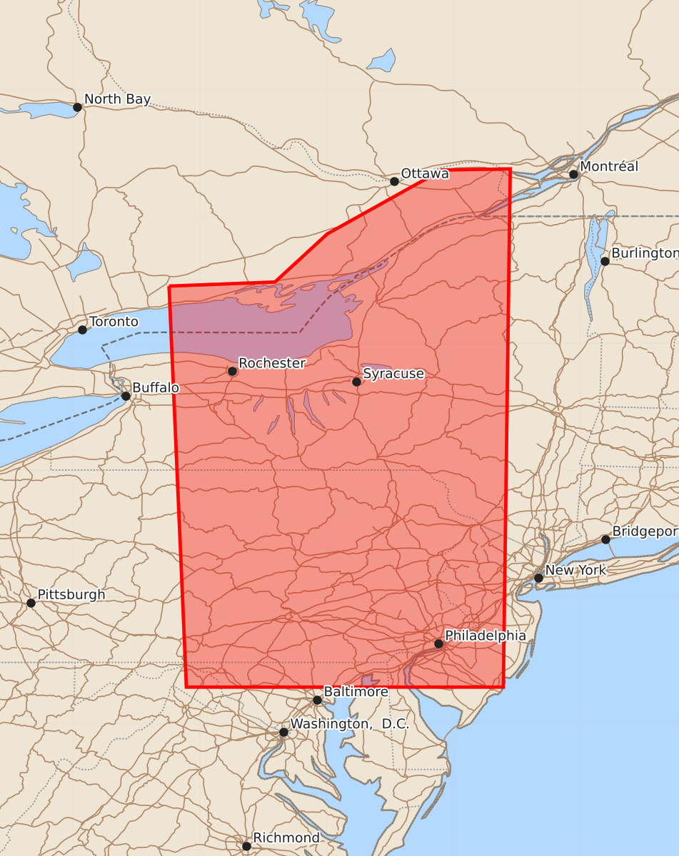 Risk area map for Watch 448 Outline