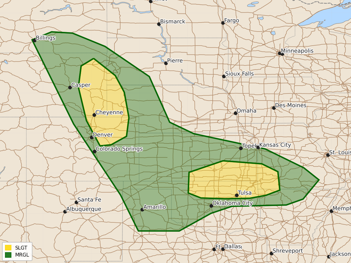 Risk area map for Day 3 Convective Outlook