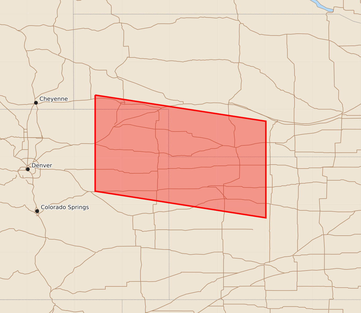 Risk area map for Watch 357 Outline