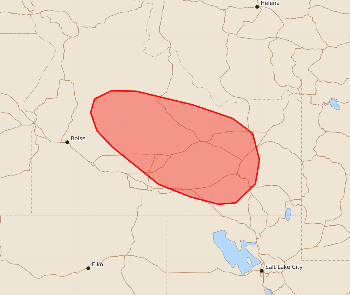 Risk area map for Mesoscale Discussion 2304