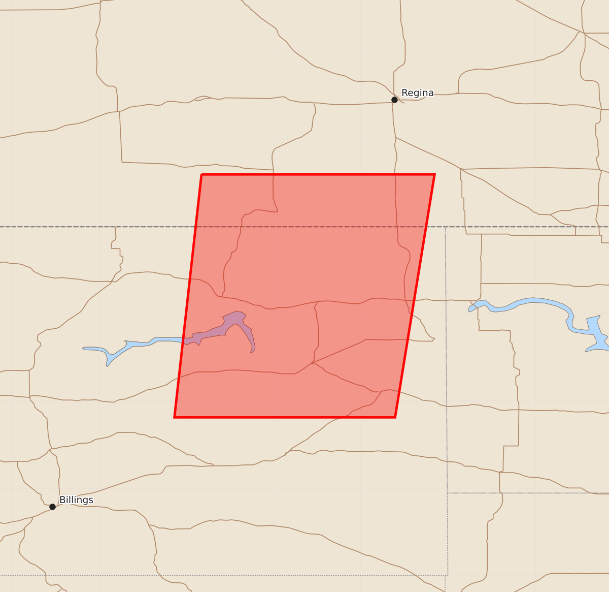 Risk area map for Watch 408 Outline