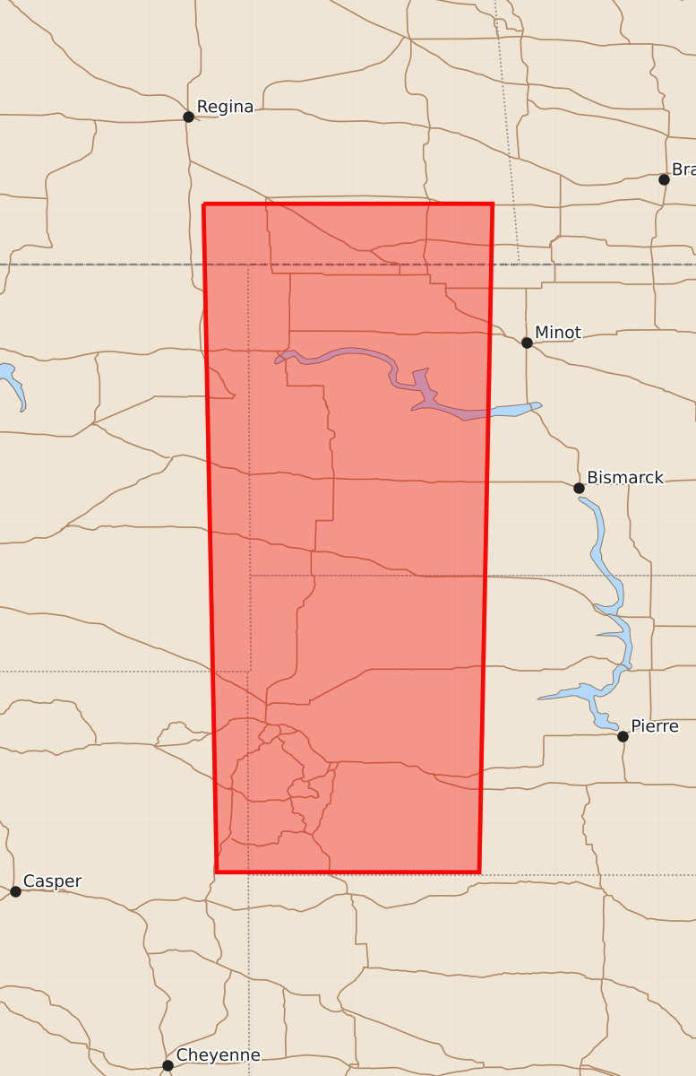 Risk area map for Watch 576 Outline