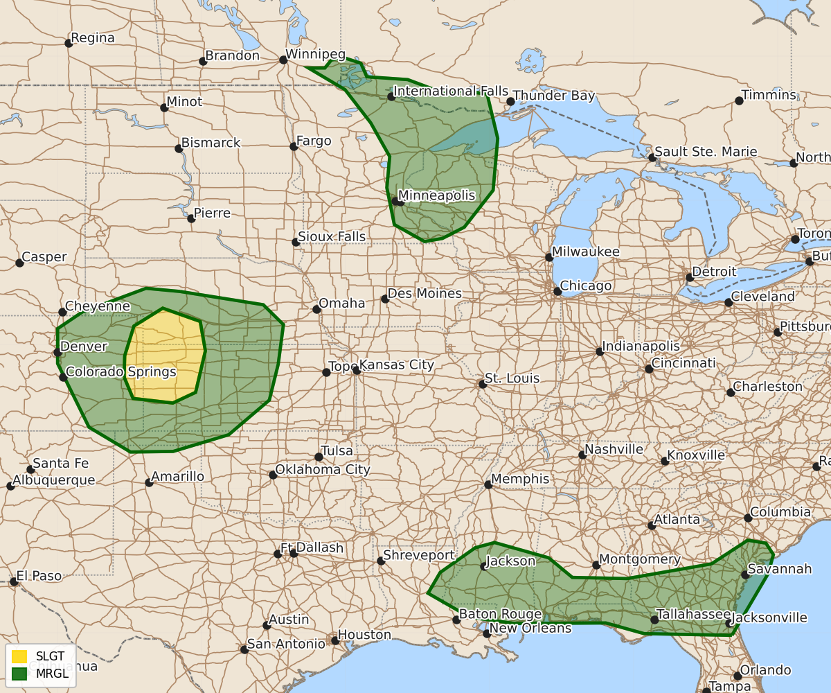 Risk area map for Day 3 Convective Outlook