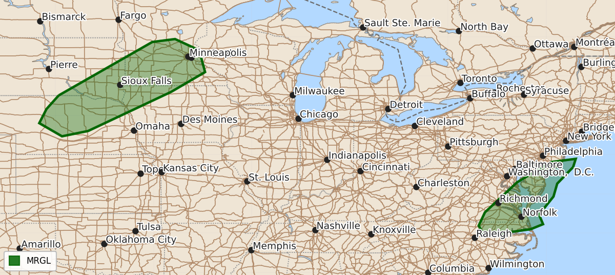 Risk area map for Day 3 Areal Outline