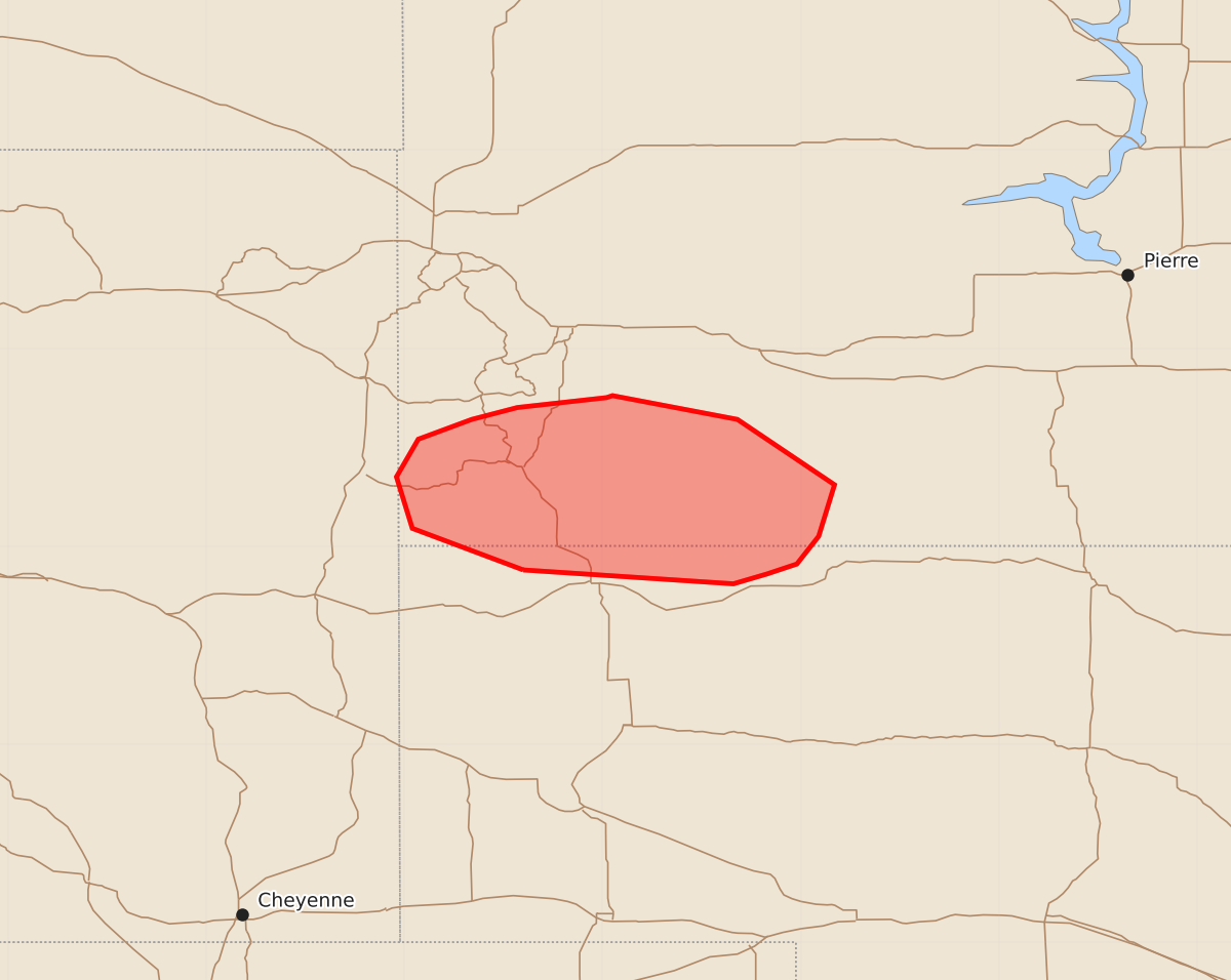 Risk area map for Mesoscale Discussion 1959