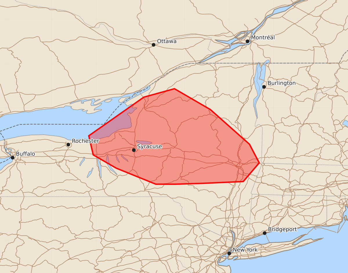 Risk area map for Mesoscale Discussion 1398