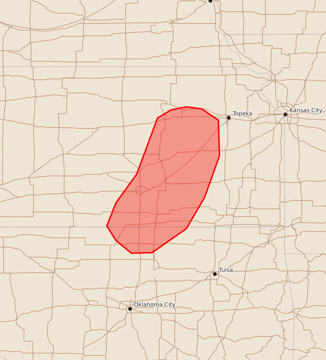 Risk area map for Mesoscale Discussion 1849