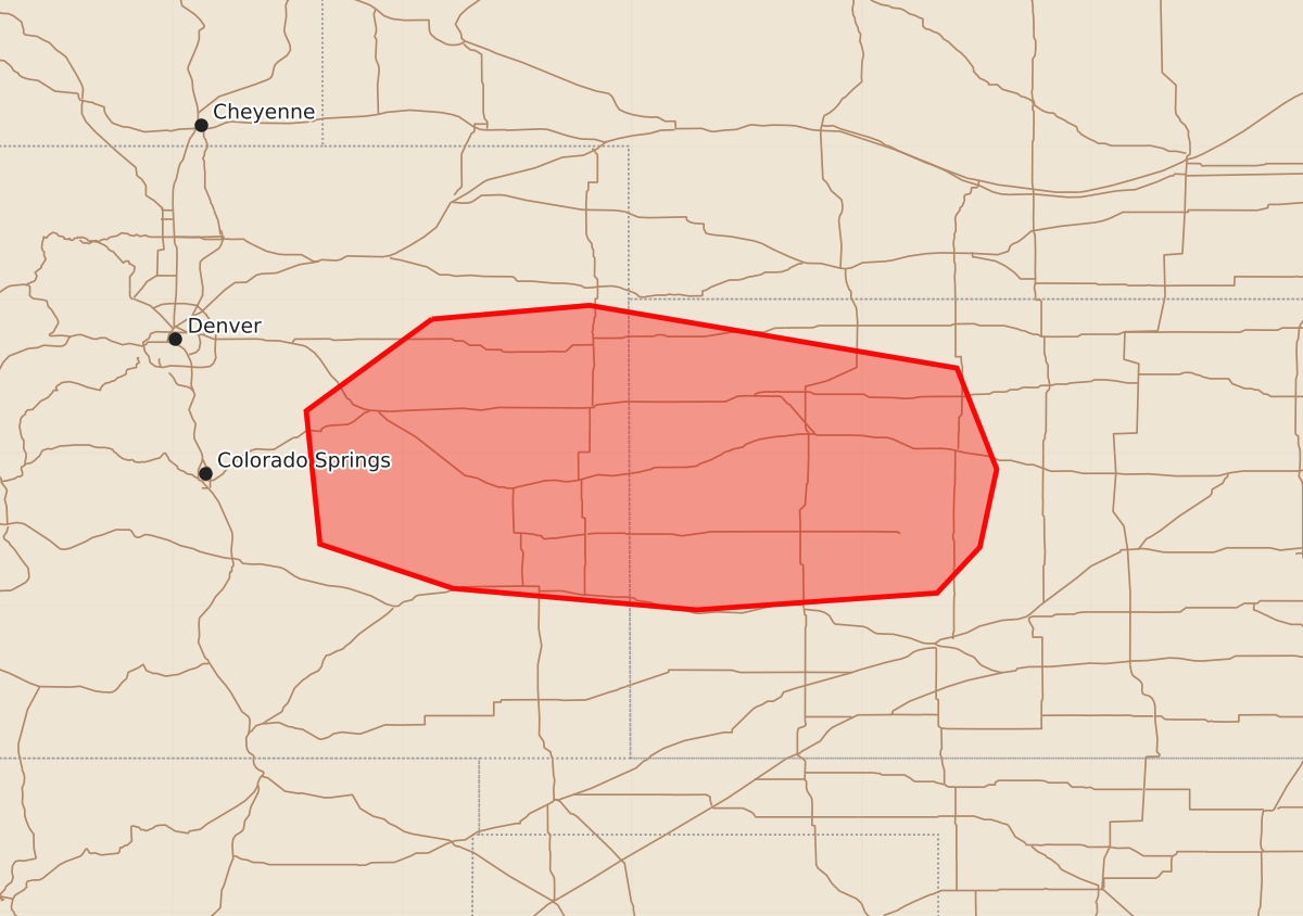 Risk area map for Mesoscale Discussion 2035