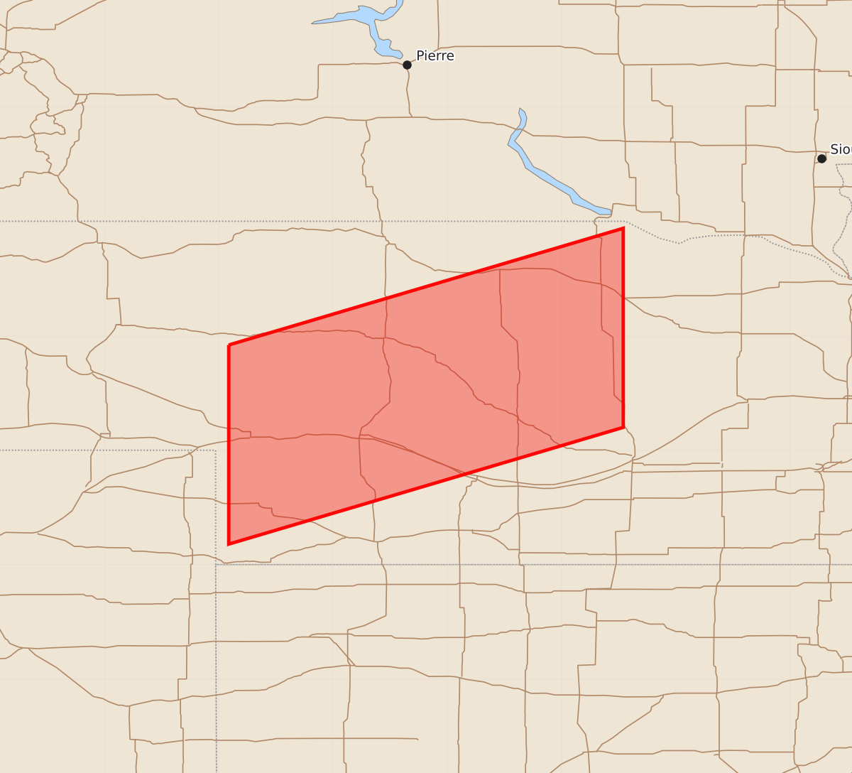 Risk area map for Watch 461 Outline