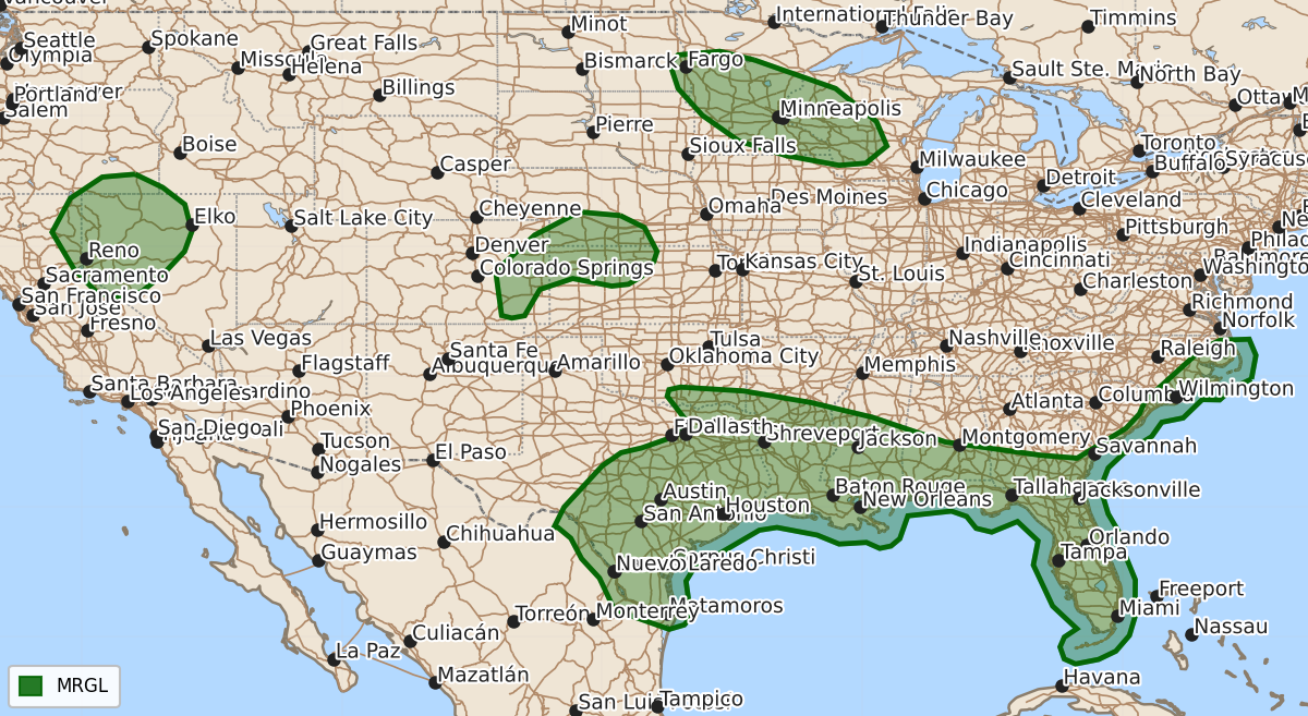 Risk area map for Day 1 Areal Outline