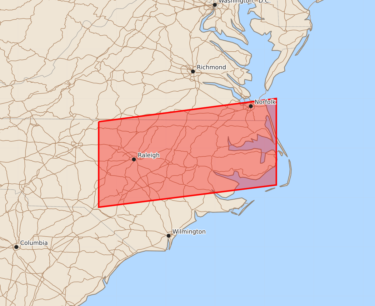 Risk area map for Watch 404 Outline