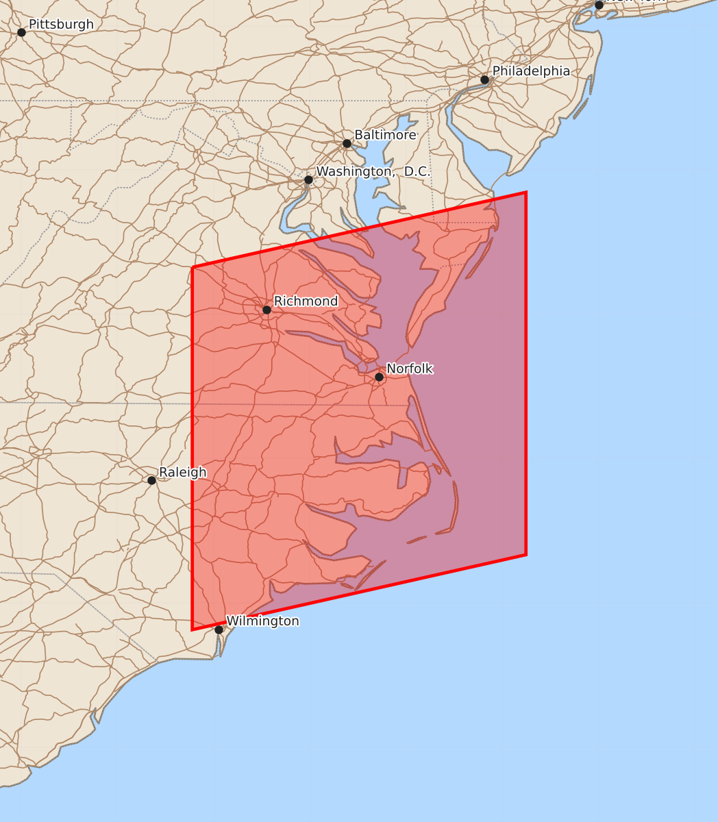 Risk area map for Watch 381 Outline