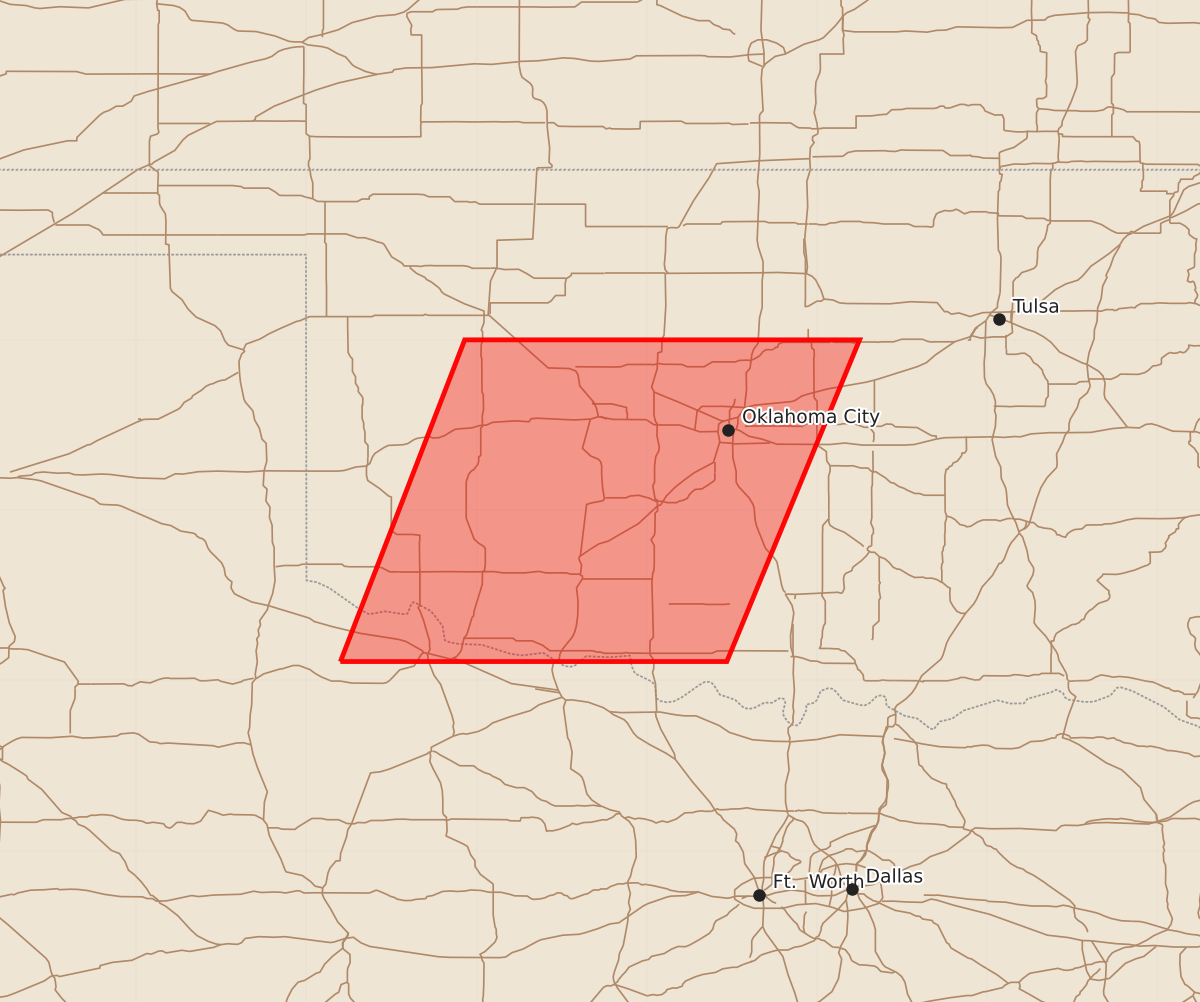 Risk area map for Watch 396 Outline