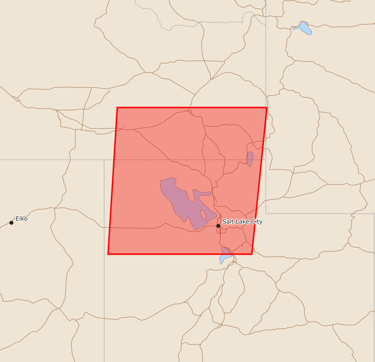 Risk area map for Watch 619 Outline