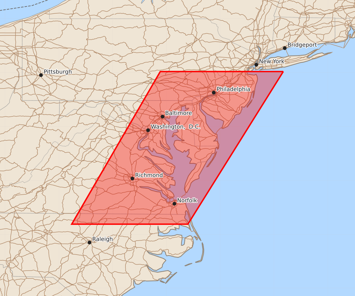 Risk area map for Watch 604 Outline