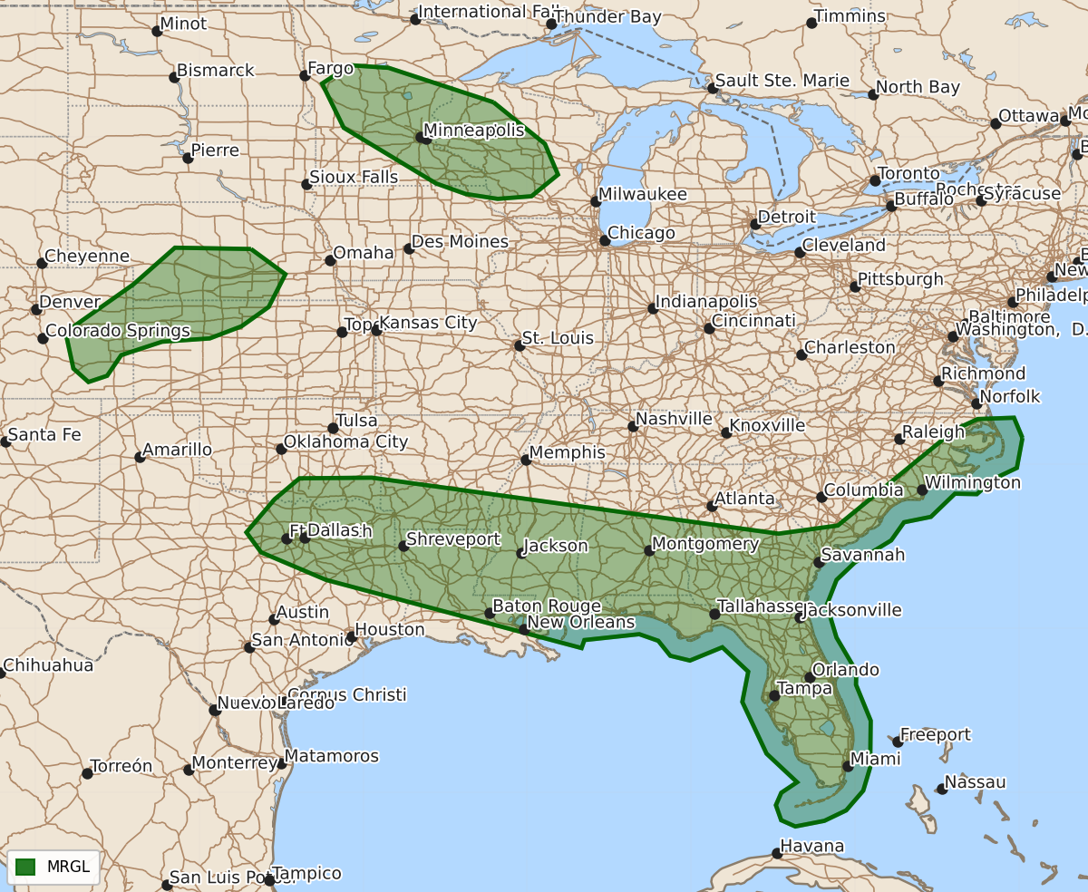 Risk area map for Day 1 Areal Outline