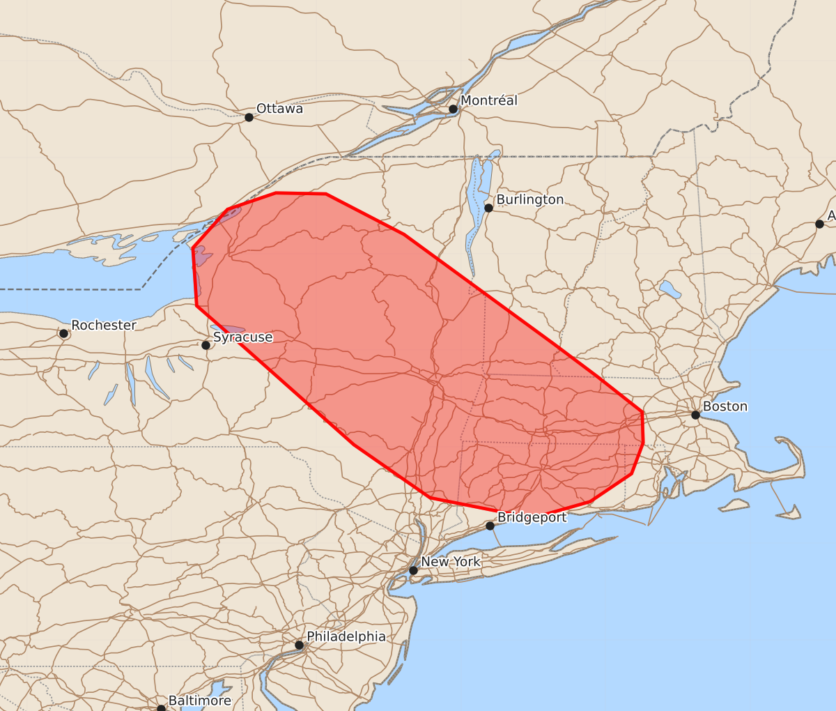 Risk area map for Mesoscale Discussion 1978