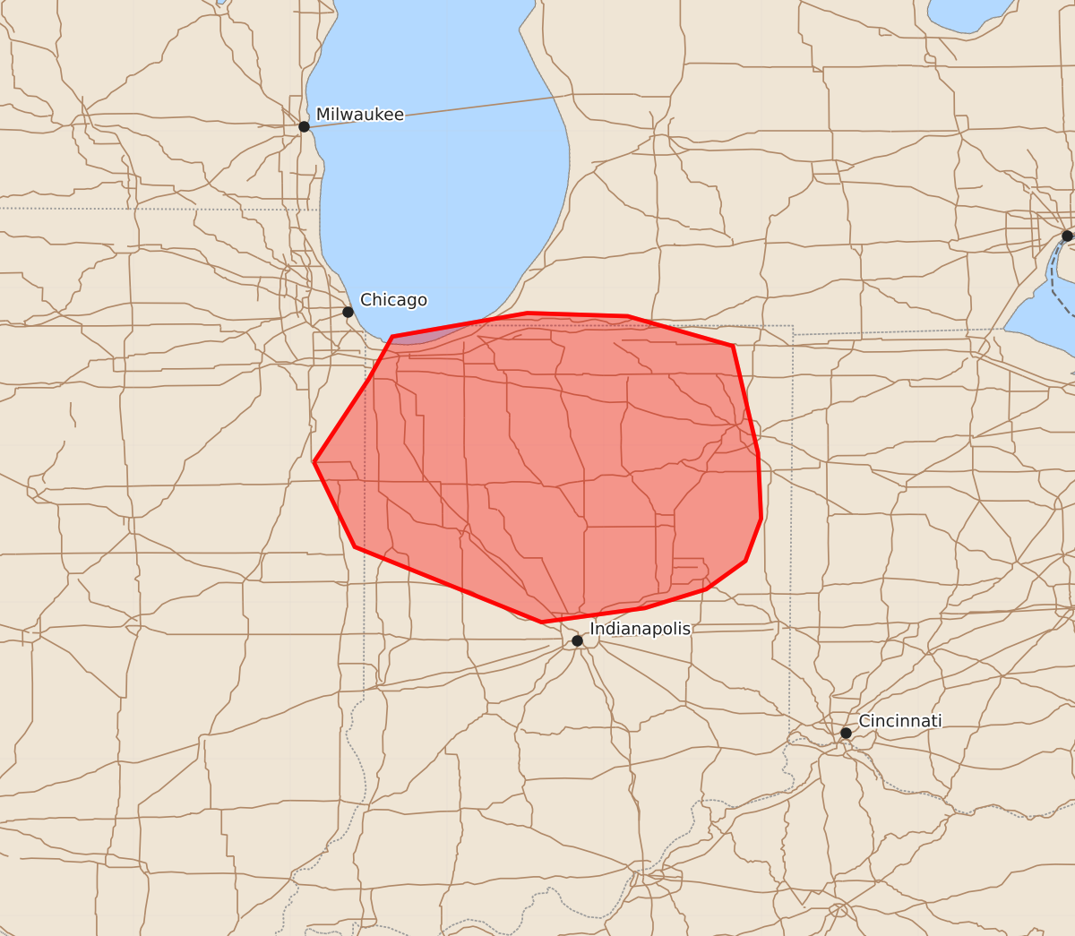 Risk area map for Mesoscale Discussion 1925