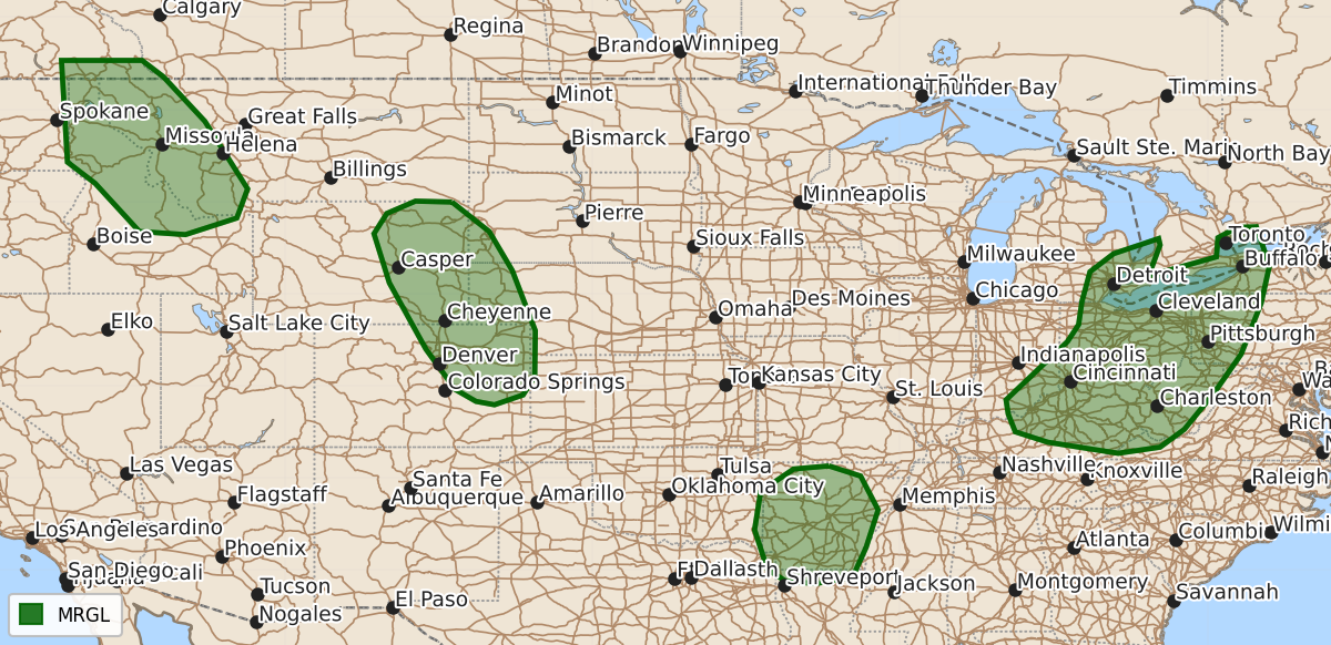 Risk area map for Day 2 Areal Outline