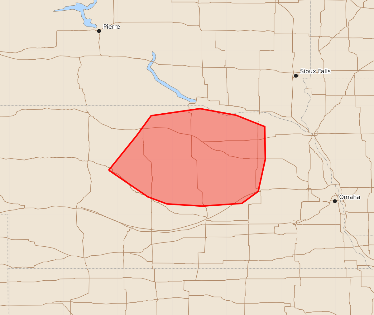 Risk area map for Mesoscale Discussion 2022